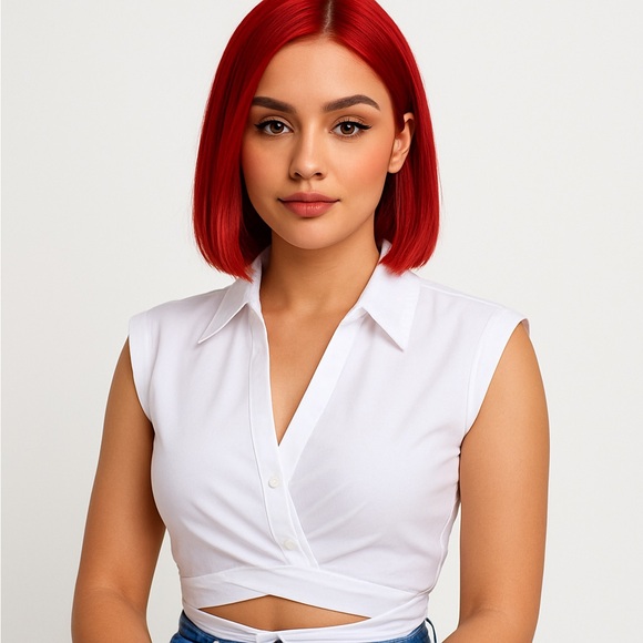 Feminine Power Wrap Top - Picture 3 of 9